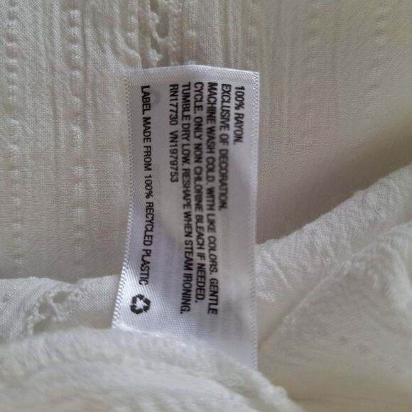 Knox Rose Womens Prairie Blouse Coastal Country Boho Short Sleeve Flowy Small - Picture 10 of 12